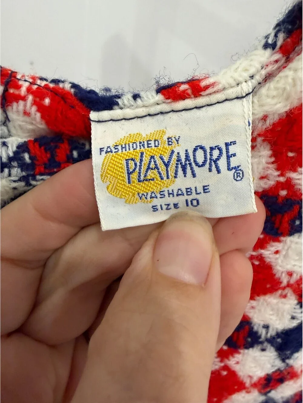 Playmore Size 10 Girls Sleeveless Dress with Pleated Navy Skirt Red Waistband